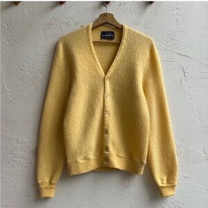 Vintage Yellow Wool Button-Up Arnold Palmer Cardigan